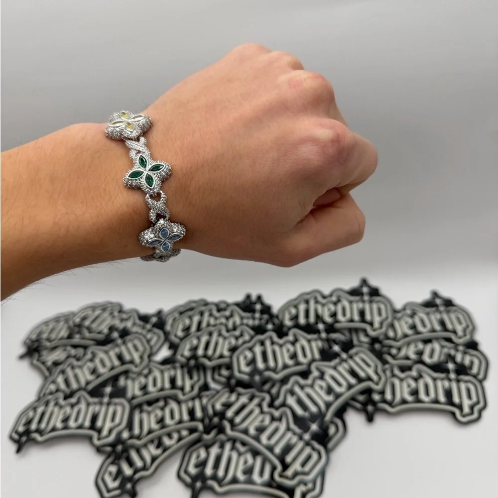 Iced Multi Color Flower Bracelet - Picture 6 of 8